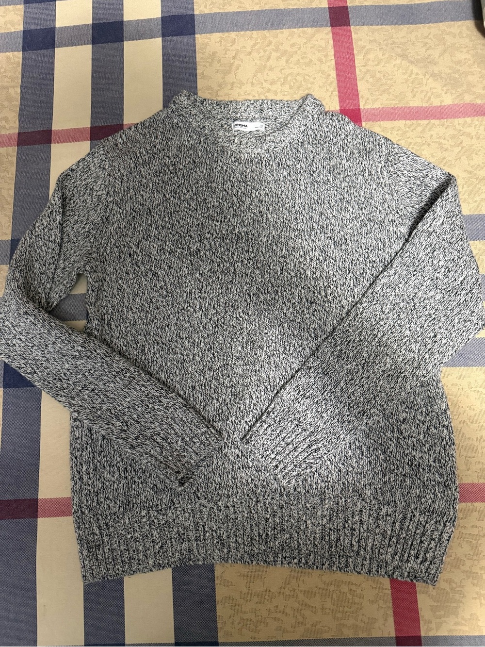 Sonoma Men's Gray Marled Crewneck Sweater (M)